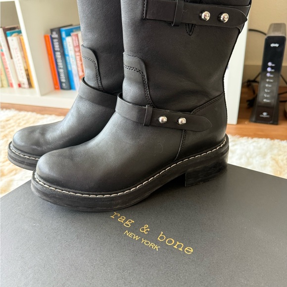 Rag & Bone RB Moto Boots Black Leather Size 38 / US 8 – Worn Once – Retail $595 - Picture 4 of 9